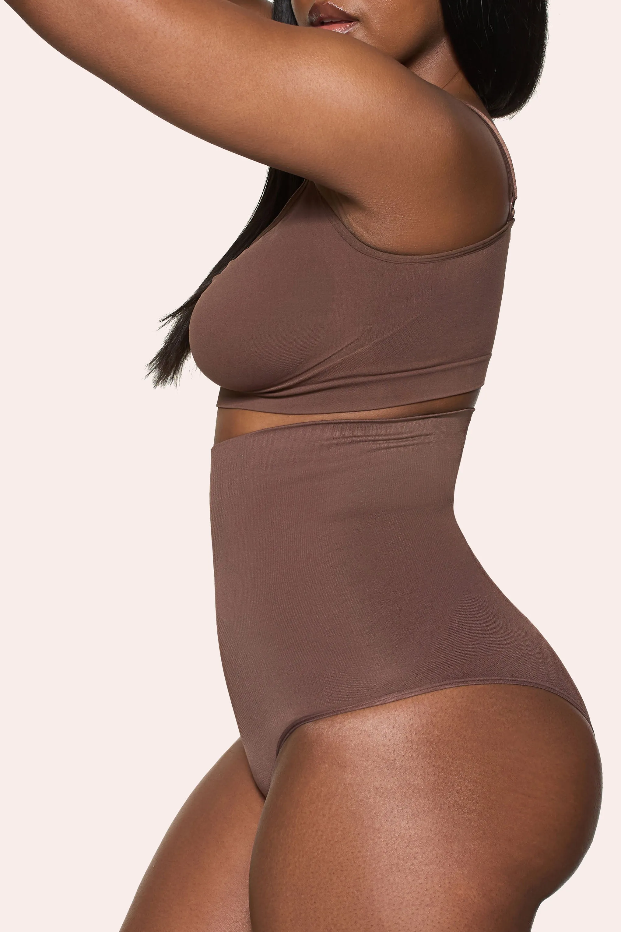 BOOMBA | Cocoa High-Waisted Thong Shapewear sold by Club L London product image thumbnail 3