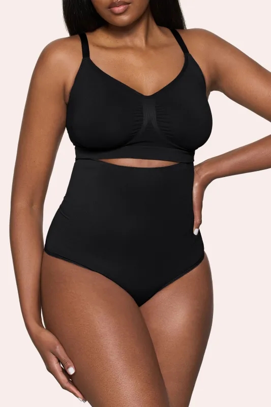 BOOMBA | Black Shaping Series High-Waisted Shaper sold by Club L London