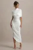 Enchant | White Asymmetric Twisted Cape Maxi Dress sold by Club L London