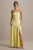 Penny | Lemon Bandeau Drop-Waist Maxi Dress sold by Club L London
