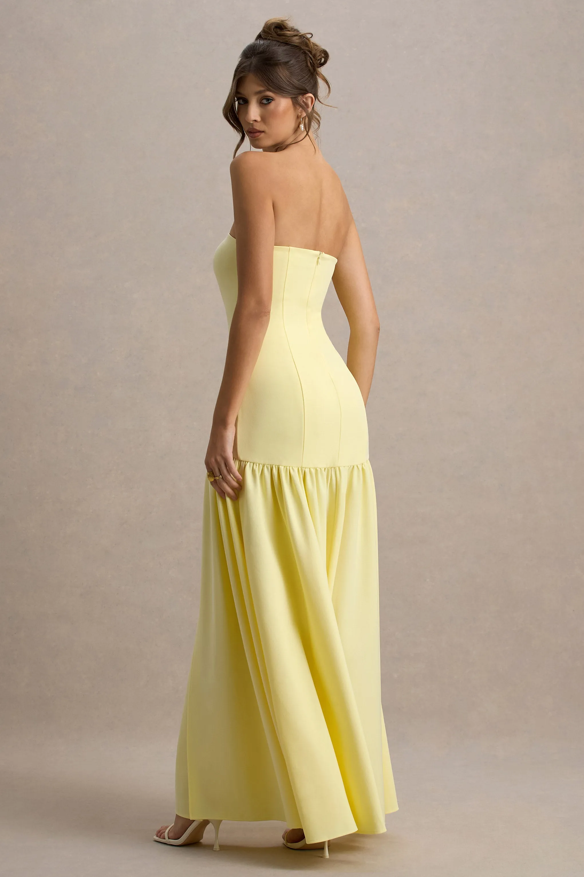 Penny | Lemon Bandeau Drop-Waist Maxi Dress sold by Club L London product image thumbnail 2
