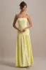 Penny | Lemon Bandeau Drop-Waist Maxi Dress sold by Club L London