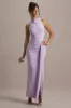 Sunflower | Lilac Ruched High-Neck Split Maxi Dress sold by Club L London