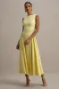 Muriel | Lemon Boat-Neck Volume-Hem Midi Dress sold by Club L London