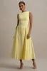 Muriel | Lemon Boat-Neck Volume-Hem Midi Dress sold by Club L London