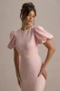 Love Letters | Pink Puff-Sleeve Maxi Dress sold by Club L London