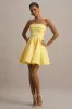 Bruna | Lemon Bandeau Skater Mini Dress sold by Club L London
