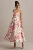 Annalise | Pink Floral Print Bandeau Skater Midi Dress sold by Club L London