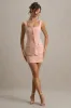 Maci | Pink Tailored Square-Neck Mini Dress sold by Club L London
