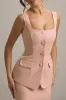 Maci | Pink Tailored Square-Neck Mini Dress sold by Club L London