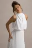 Nila | White Cowl-Neck Midi Dress With Plisse Skirt sold by Club L London