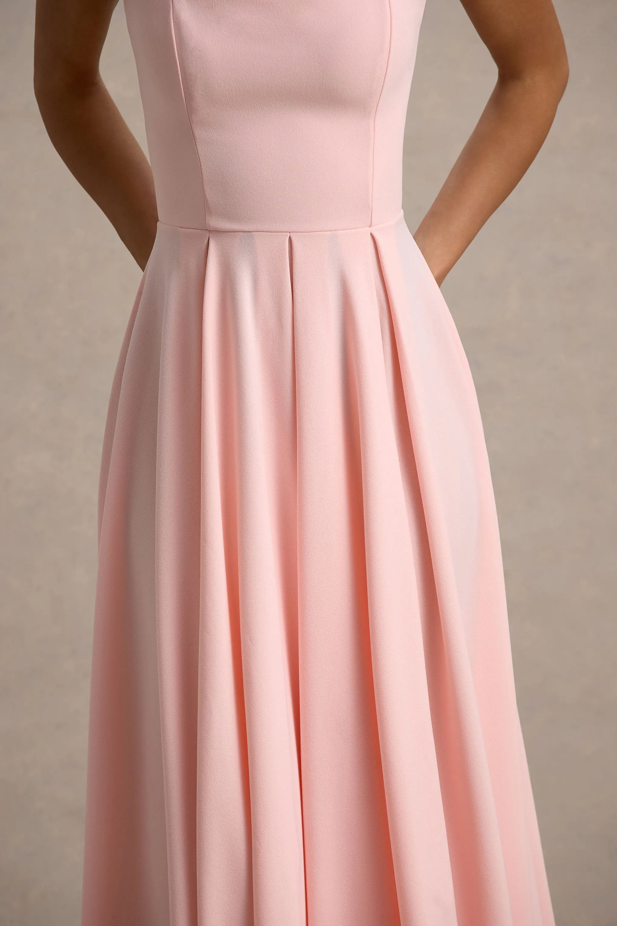 Parina | Pink Strappy Volume-Hem Maxi Dress sold by Club L London product image thumbnail 3