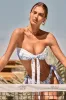 Tiki | Wisteria Print Strapless Self-Tie Bikini Top sold by Club L London
