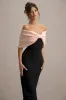 Cornelia | Pink & Black Strapless Maxi Dress With Oversized Bow sold by Club L London