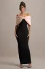 Cornelia | Pink & Black Strapless Maxi Dress With Oversized Bow sold by Club L London