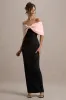 Cornelia | Pink & Black Strapless Maxi Dress With Oversized Bow sold by Club L London