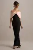 Cornelia | Pink & Black Strapless Maxi Dress With Oversized Bow sold by Club L London