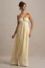 Elayne | Lemon Halter-Neck Maxi Dress With Cut-Out Detail sold by Club L London