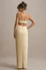 Elayne | Lemon Halter-Neck Maxi Dress With Cut-Out Detail sold by Club L London