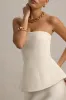 Ohio | Champagne Strapless Corset Maxi Dress sold by Club L London