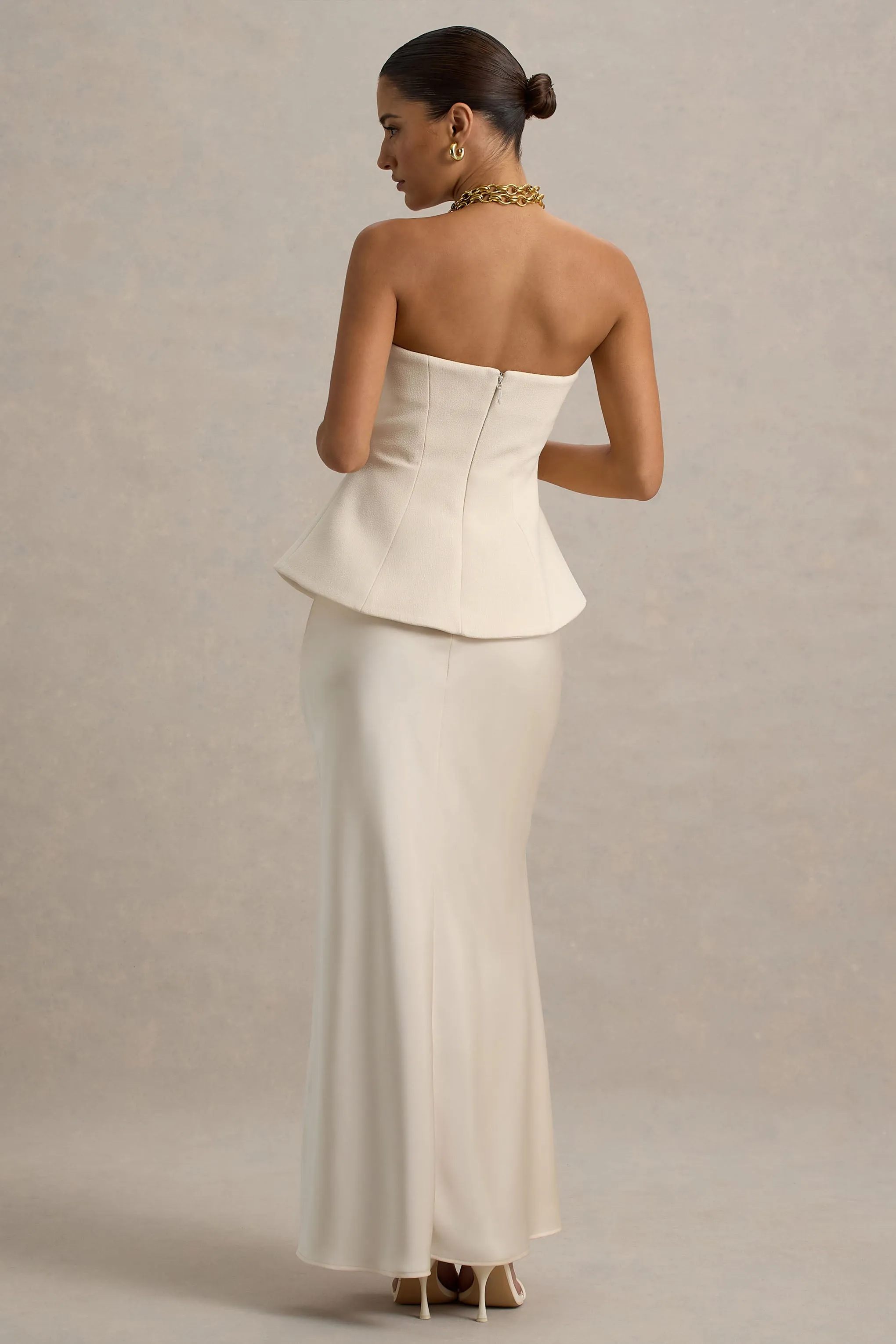 Ohio | Champagne Strapless Corset Maxi Dress sold by Club L London product image thumbnail 2