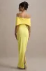 Cornelia | Lemon Strapless Maxi Dress With Oversized Bow sold by Club L London