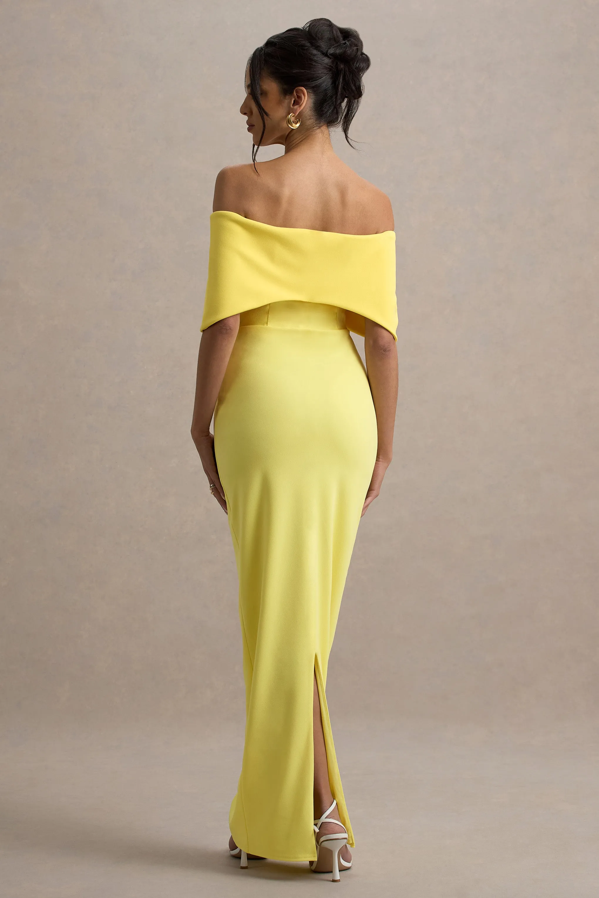 Cornelia | Lemon Strapless Maxi Dress With Oversized Bow sold by Club L London product image thumbnail 2