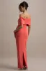 Cornelia | Orange Strapless Maxi Dress With Oversized Bow sold by Club L London