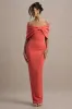 Cornelia | Orange Strapless Maxi Dress With Oversized Bow sold by Club L London
