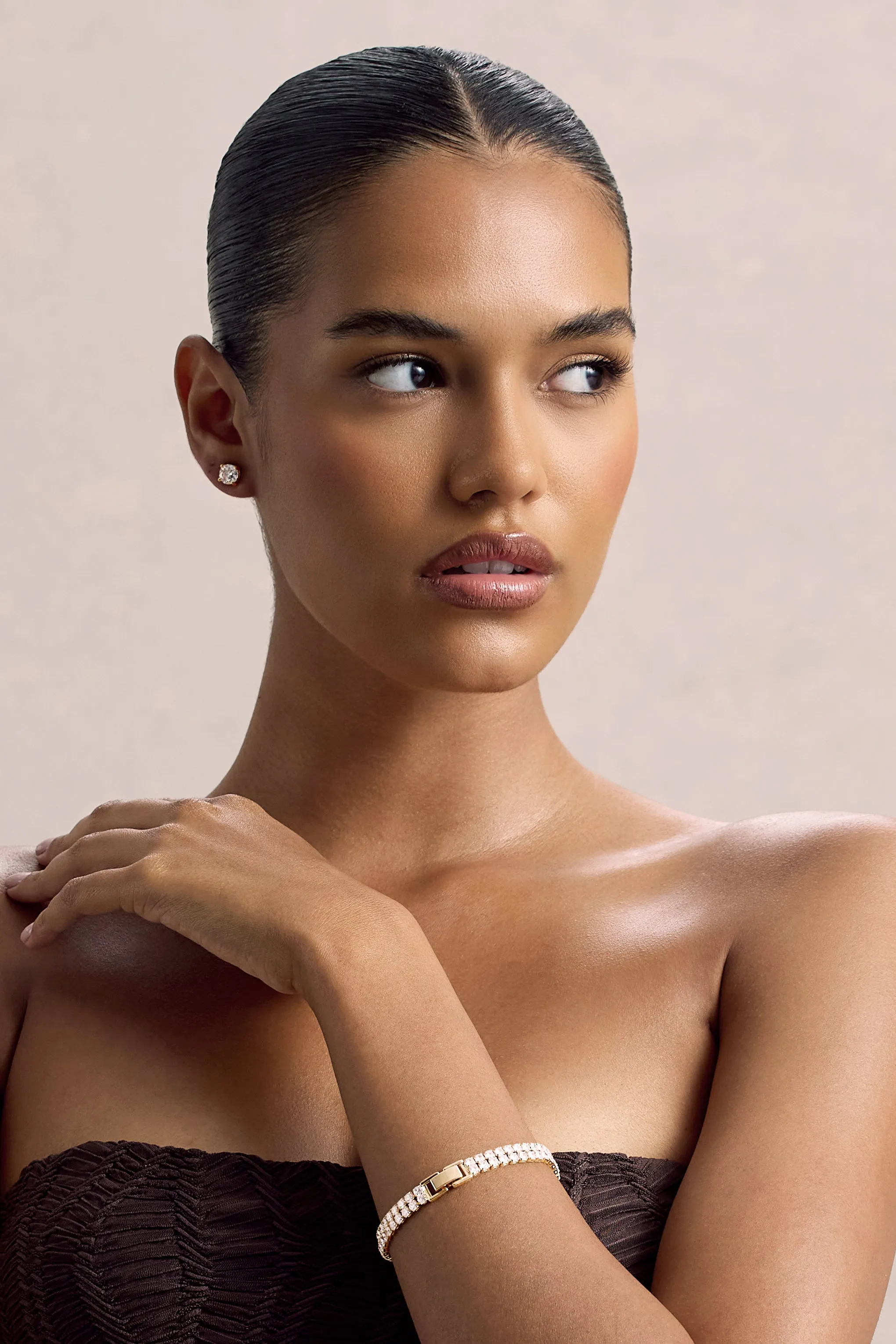 Vallen | Gold Diamante Bracelet sold by Club L London product image thumbnail 3