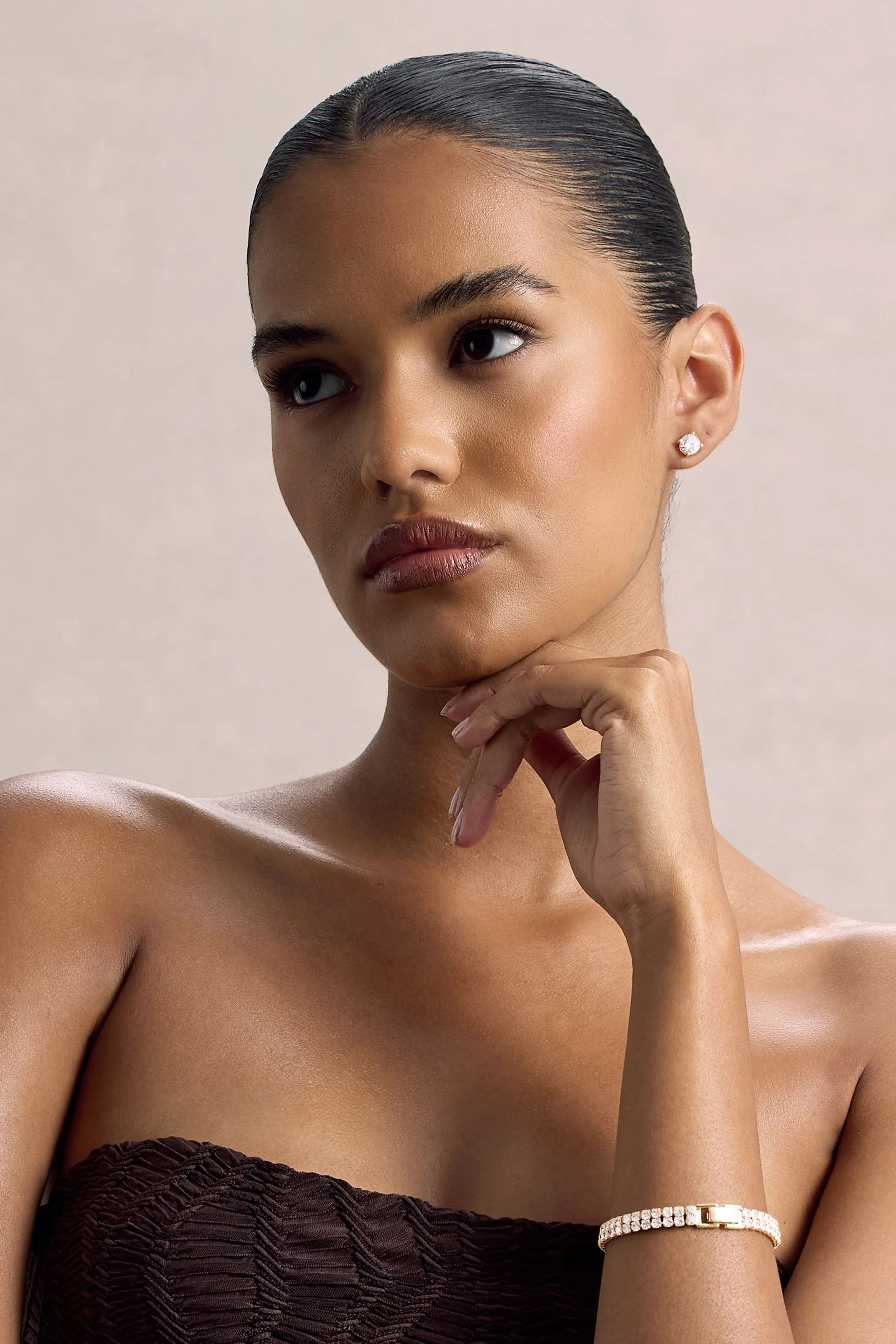 Vallen | Gold Diamante Bracelet sold by Club L London