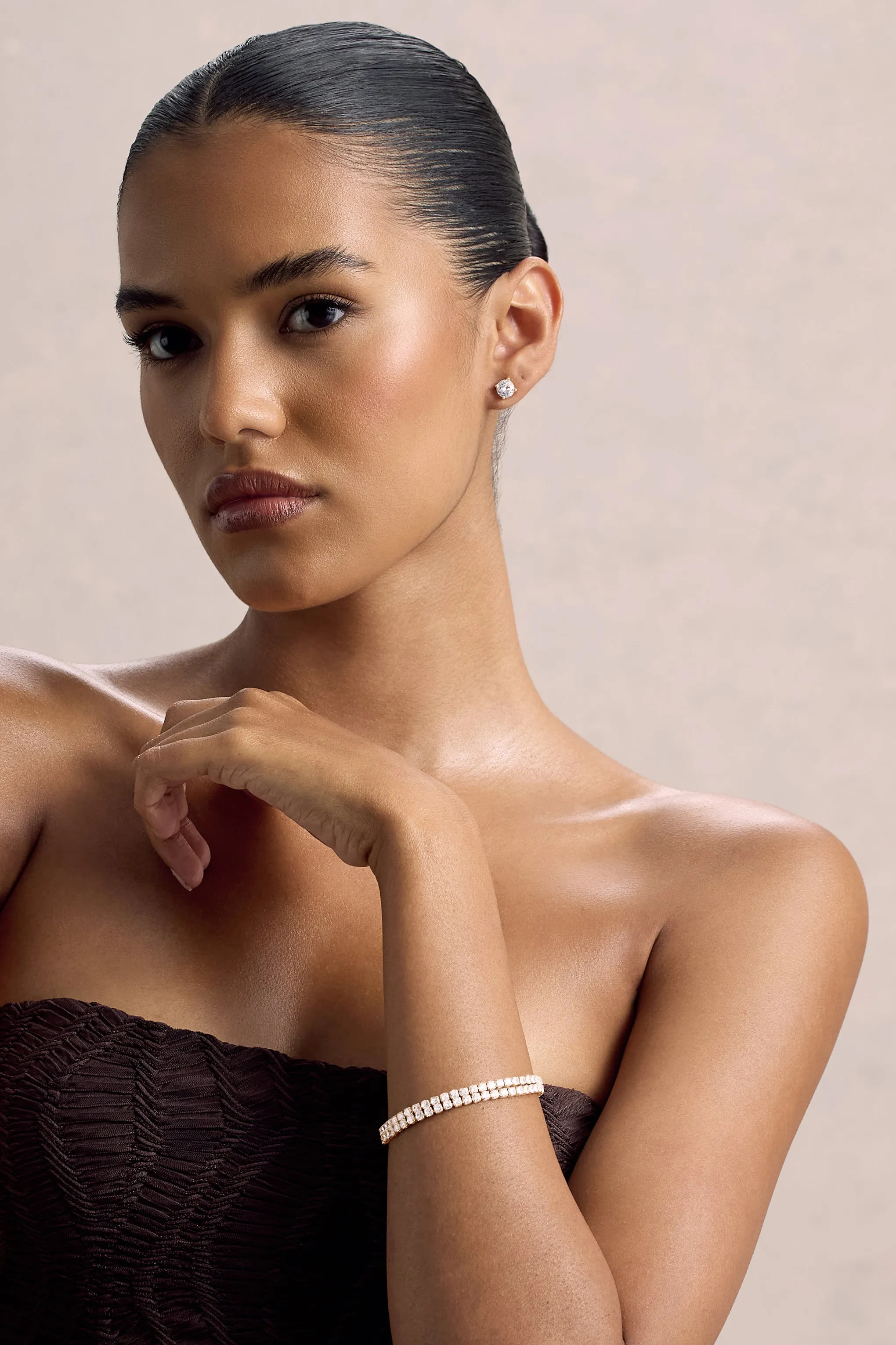 Vallen | Gold Diamante Bracelet sold by Club L London product image thumbnail 2