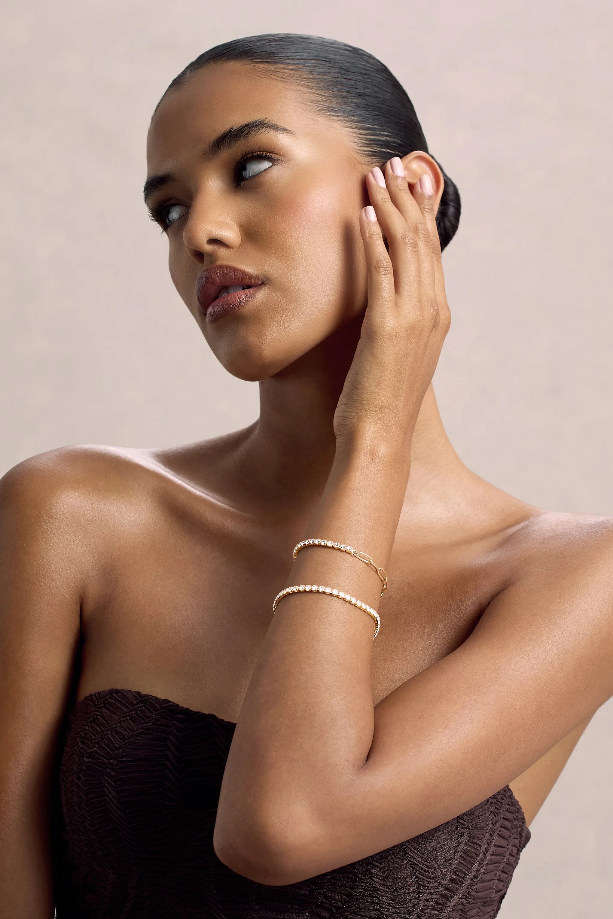 Libya | Gold Diamante Bracelet sold by Club L London