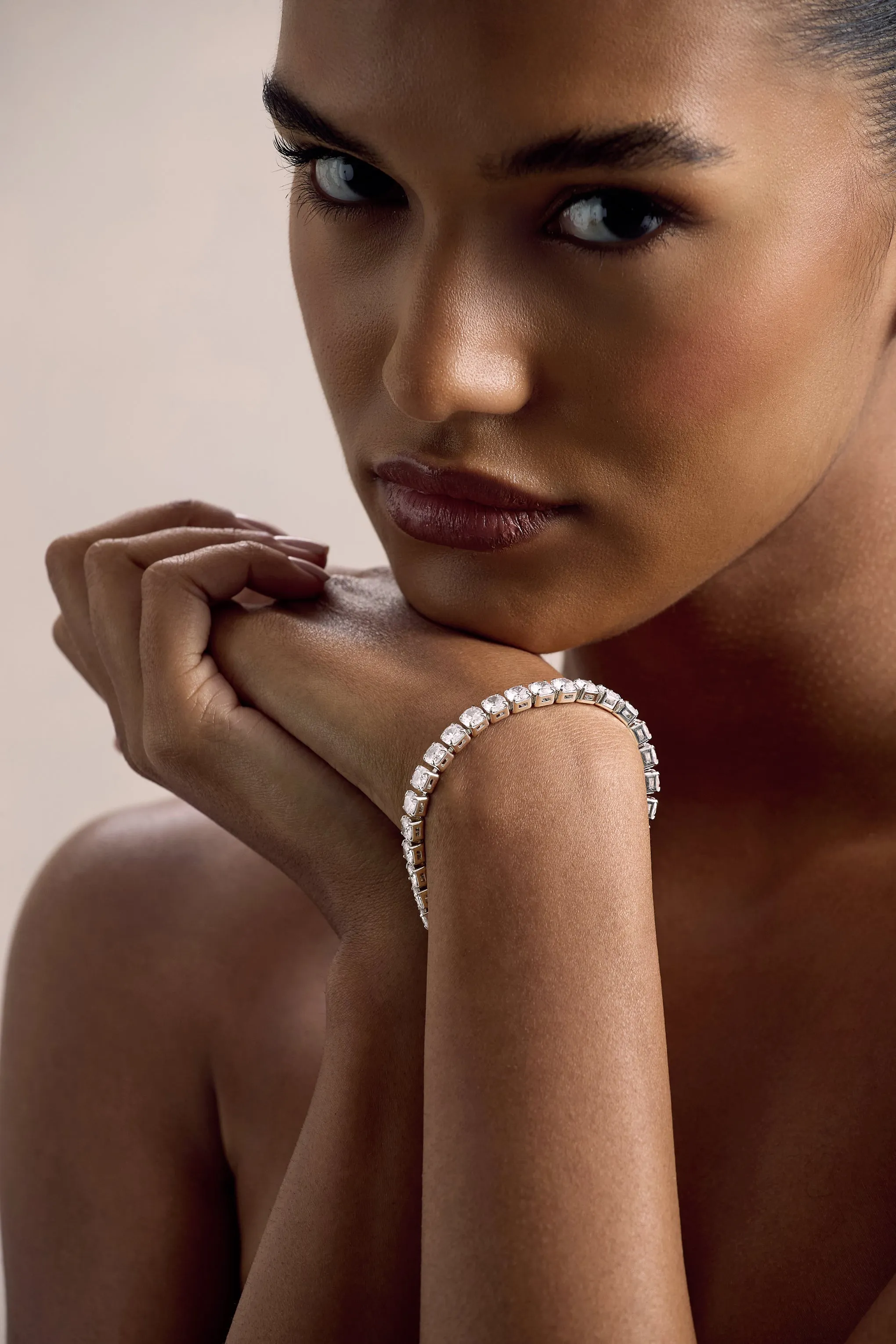 Elysia | Silver Diamante Bracelet sold by Club L London product image thumbnail 3