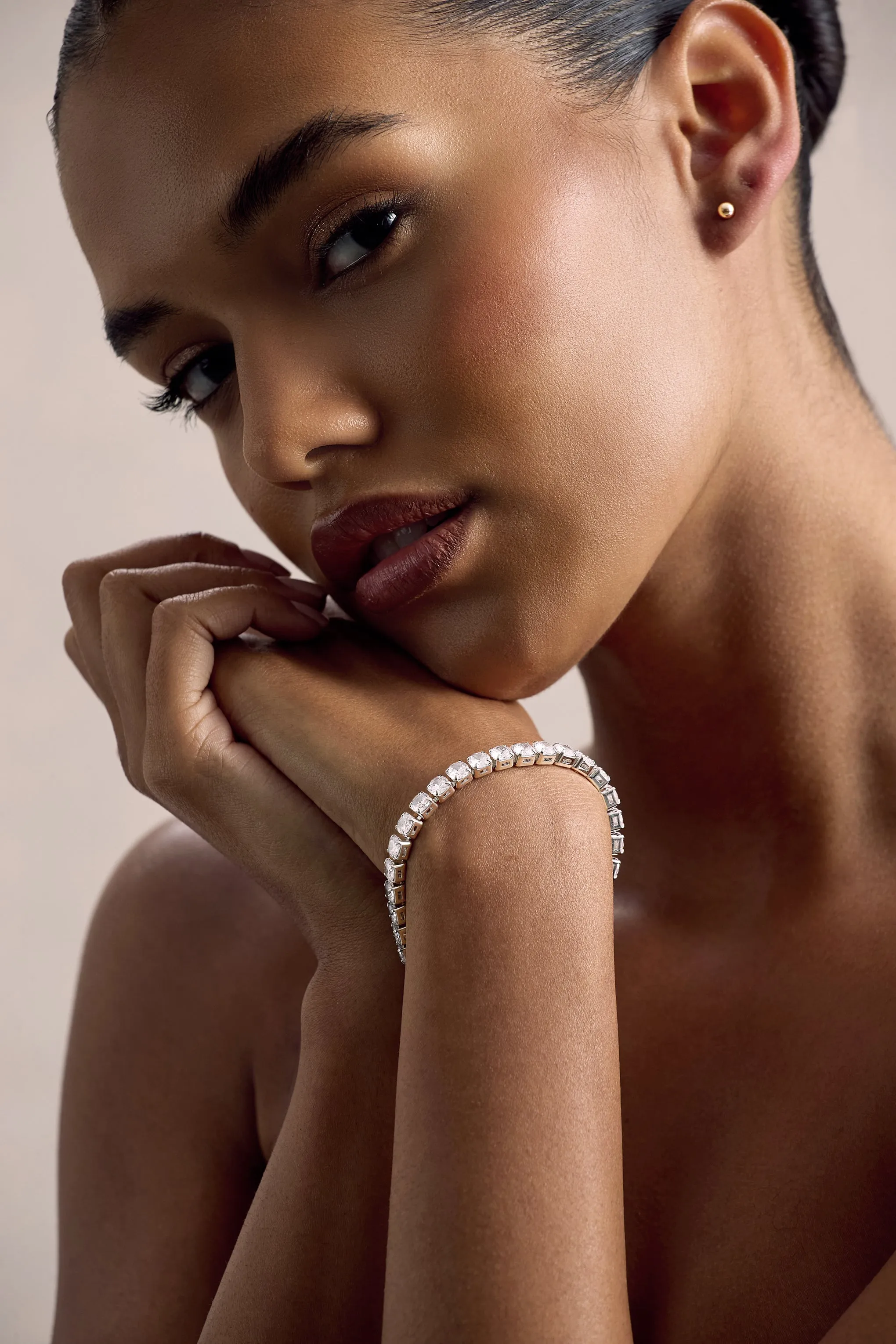 Shay | Silver Diamante Bracelet sold by Club L London product image thumbnail 2