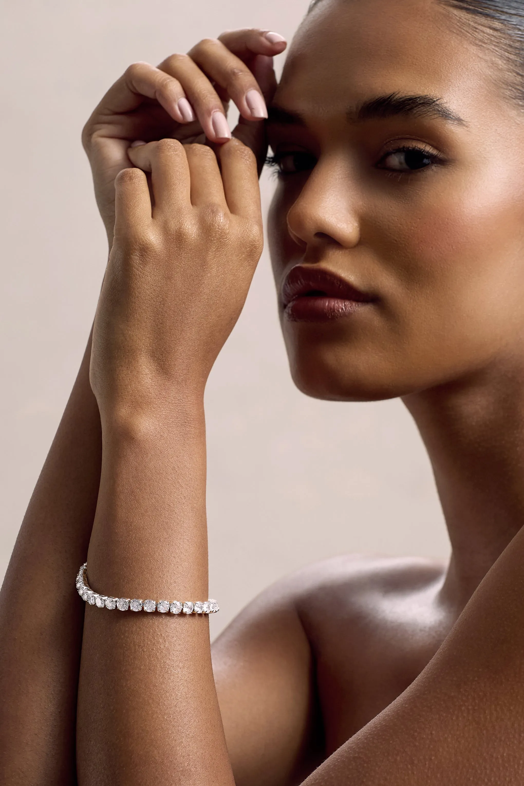 Shay | Silver Diamante Bracelet sold by Club L London product image thumbnail 4