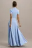 Alea | Powder Blue High-Neck Short-Sleeve Maxi Dress sold by Club L London