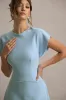 Linda | Powder Blue High-Neck Cap-Sleeve Midi Dress sold by Club L London