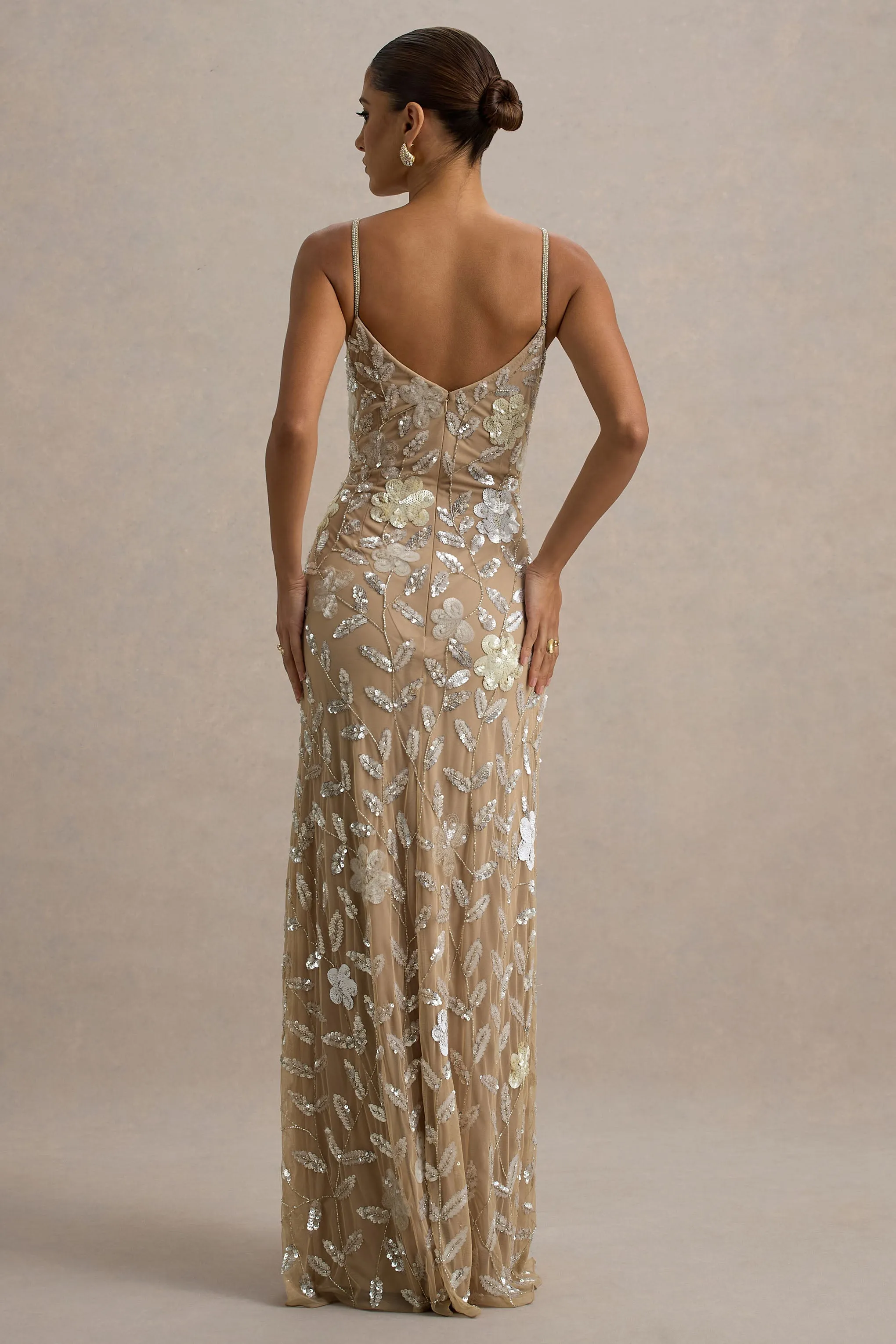 Gemini | Floral Embellished Strappy Maxi Dress sold by Club L London product image thumbnail 2