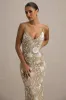 Gemini | Floral Embellished Strappy Maxi Dress sold by Club L London