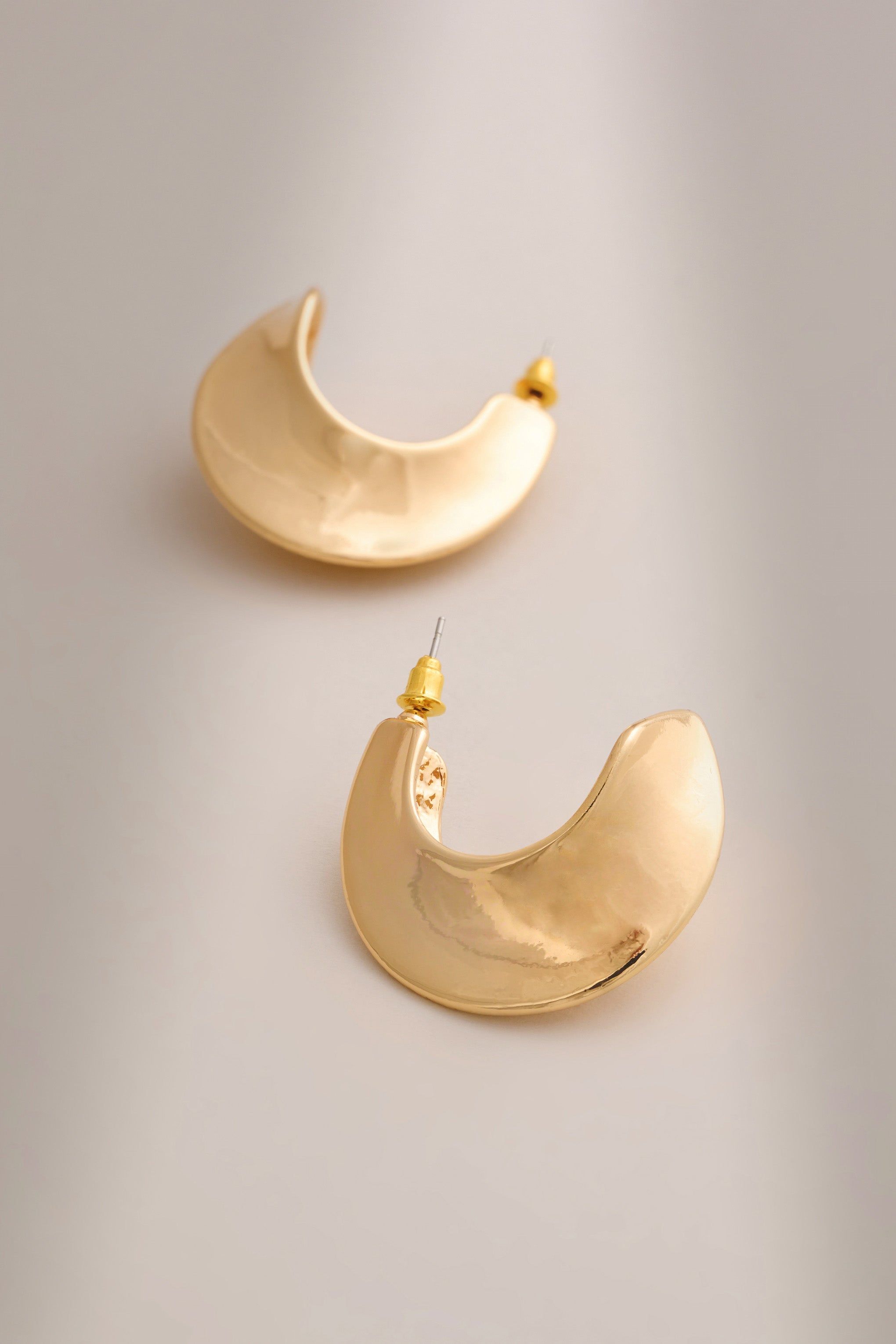 Malta | Gold Chunky Hoop Earrings sold by Club L London product image thumbnail 4