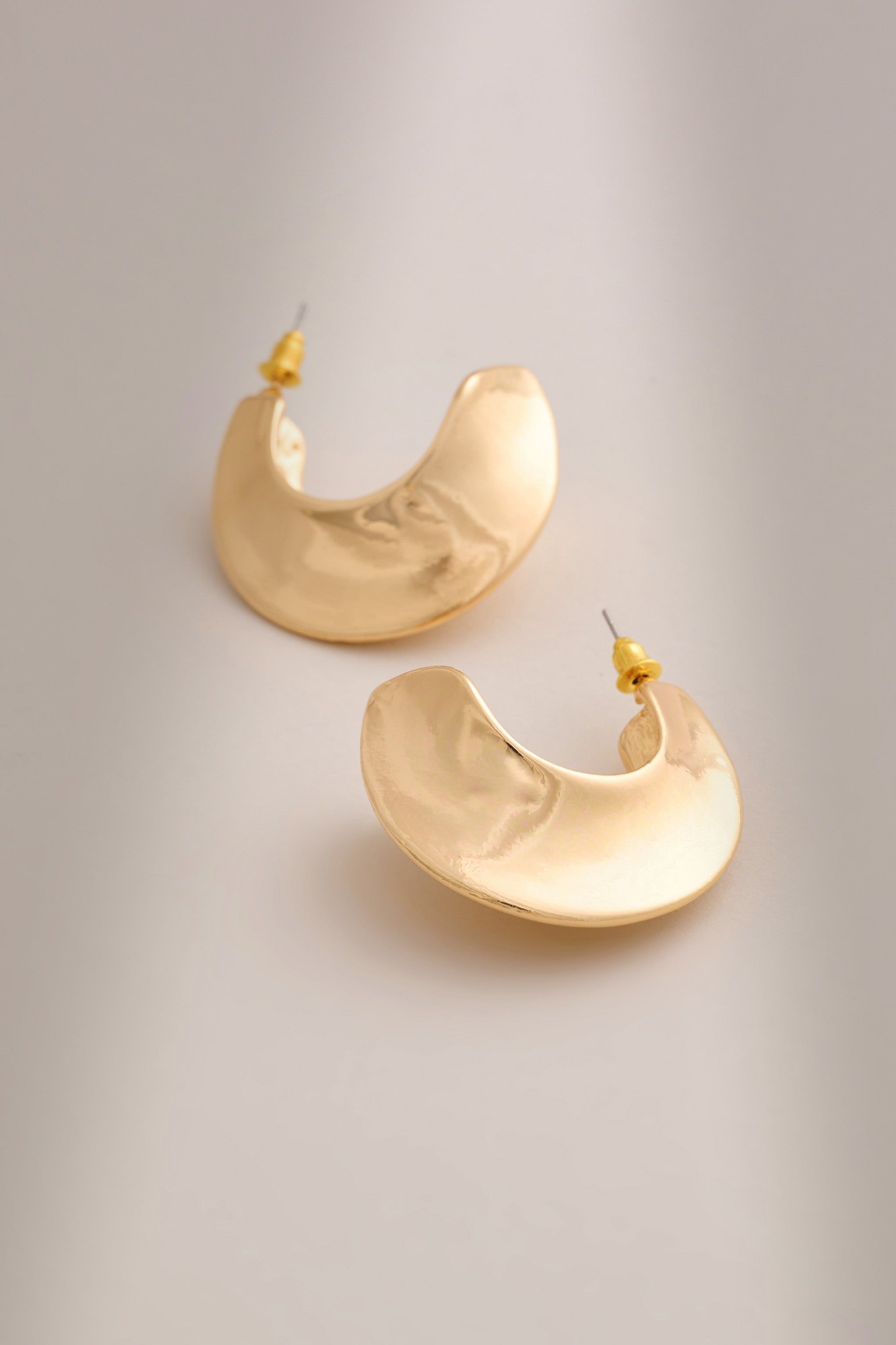 Malta | Gold Chunky Hoop Earrings sold by Club L London product image thumbnail 3