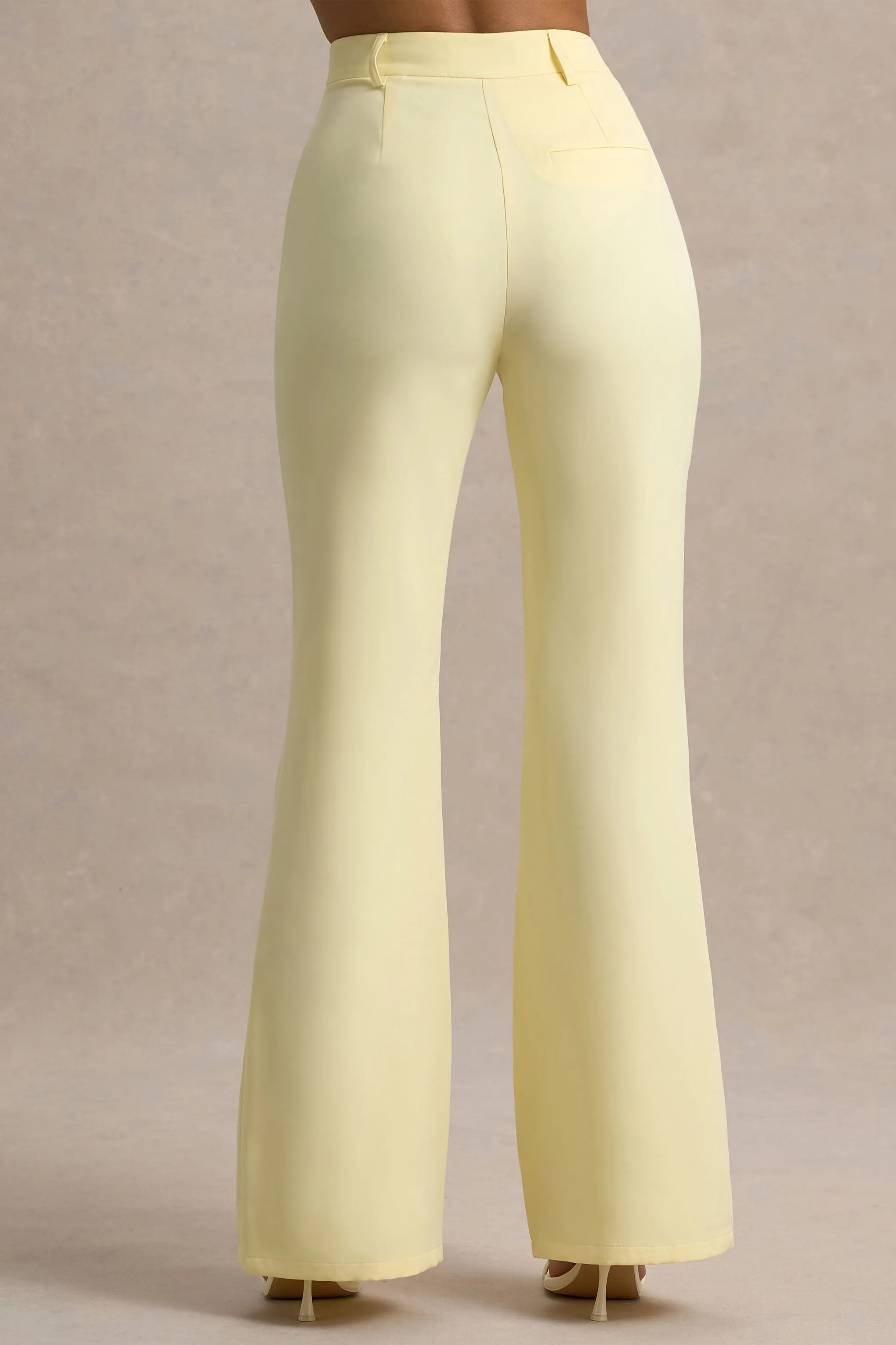 Jada | Lemon Tailored Flared-Leg Trousers sold by Club L London product image thumbnail 4