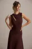 Francesca | Brown Knotted Midi Dress With Handkerchief Hem sold by Club L London