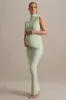 Kienna | Light Green Ruched High-Neck Maternity Maxi Dress sold by Club L London