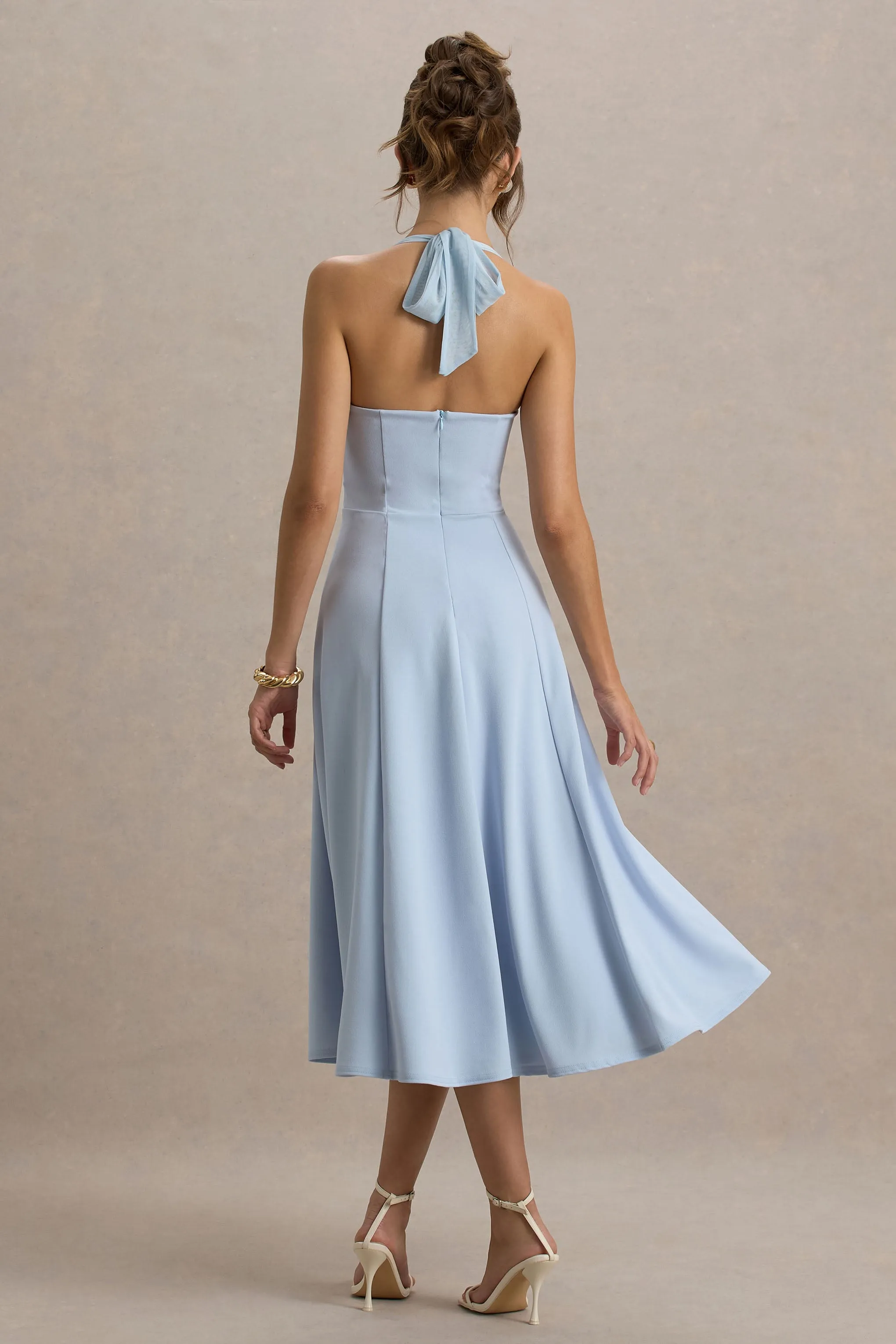 Auburn | Powder Blue Halter-Neck Midi Dress sold by Club L London product image thumbnail 2