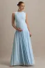 Outline | Powder Blue High-Neck Maternity Maxi Dress With Draped Skirt sold by Club L London