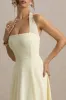 Auburn | Pale Lemon Halter-Neck Midi Dress sold by Club L London