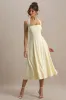 Auburn | Pale Lemon Halter-Neck Midi Dress sold by Club L London