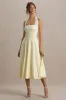 Auburn | Pale Lemon Halter-Neck Midi Dress sold by Club L London